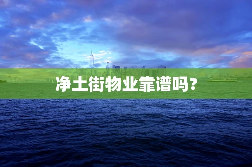 净土街物业靠谱吗？