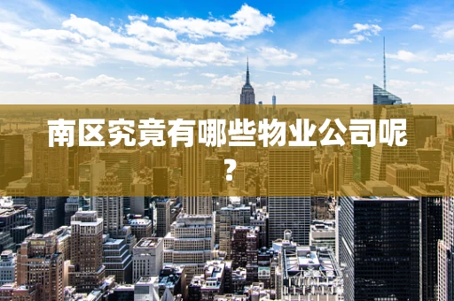 南区究竟有哪些物业公司呢？