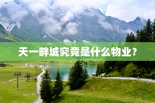 天一畔城究竟是什么物业？