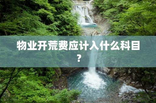 物业开荒费应计入什么科目？