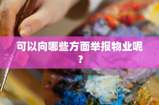 可以向哪些方面举报物业呢？
