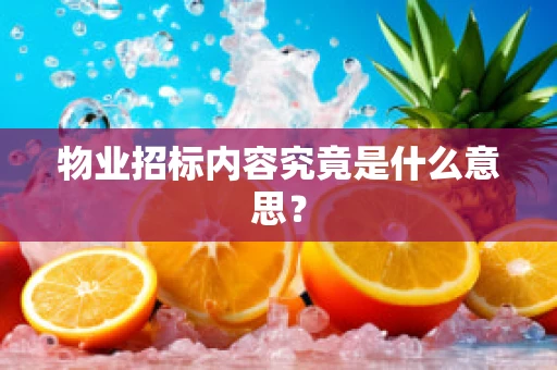 物业招标内容究竟是什么意思？