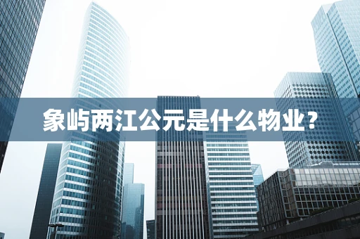象屿两江公元是什么物业？