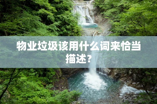 物业垃圾该用什么词来恰当描述？