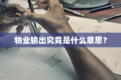 物业输出究竟是什么意思？