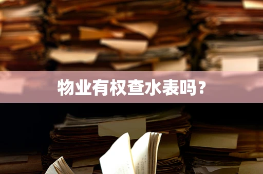 物业有权查水表吗？