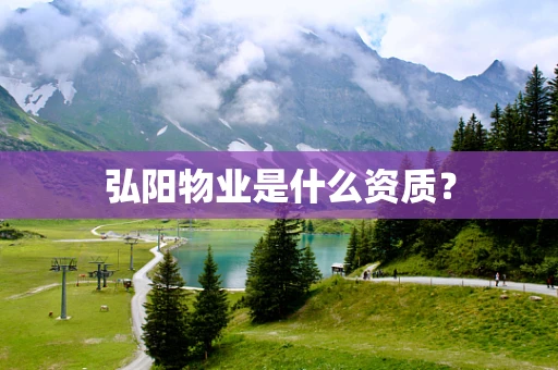 弘阳物业是什么资质？