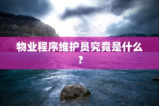 物业程序维护员究竟是什么？