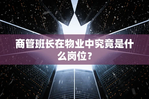 商管班长在物业中究竟是什么岗位？