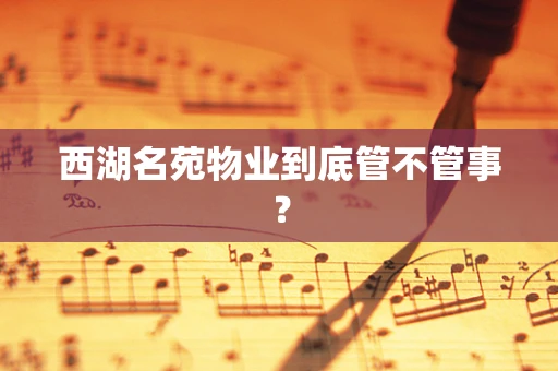 西湖名苑物业到底管不管事？