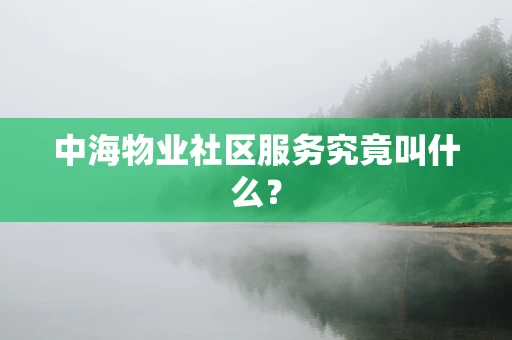 中海物业社区服务究竟叫什么？