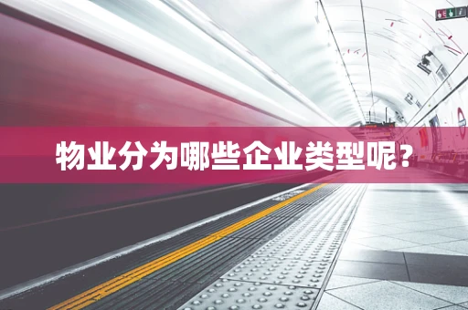物业分为哪些企业类型呢？