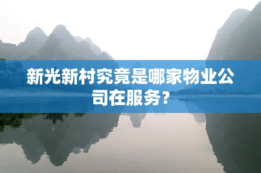 新光新村究竟是哪家物业公司在服务？