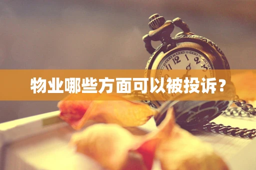 物业哪些方面可以被投诉？