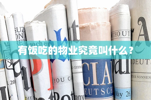有饭吃的物业究竟叫什么？